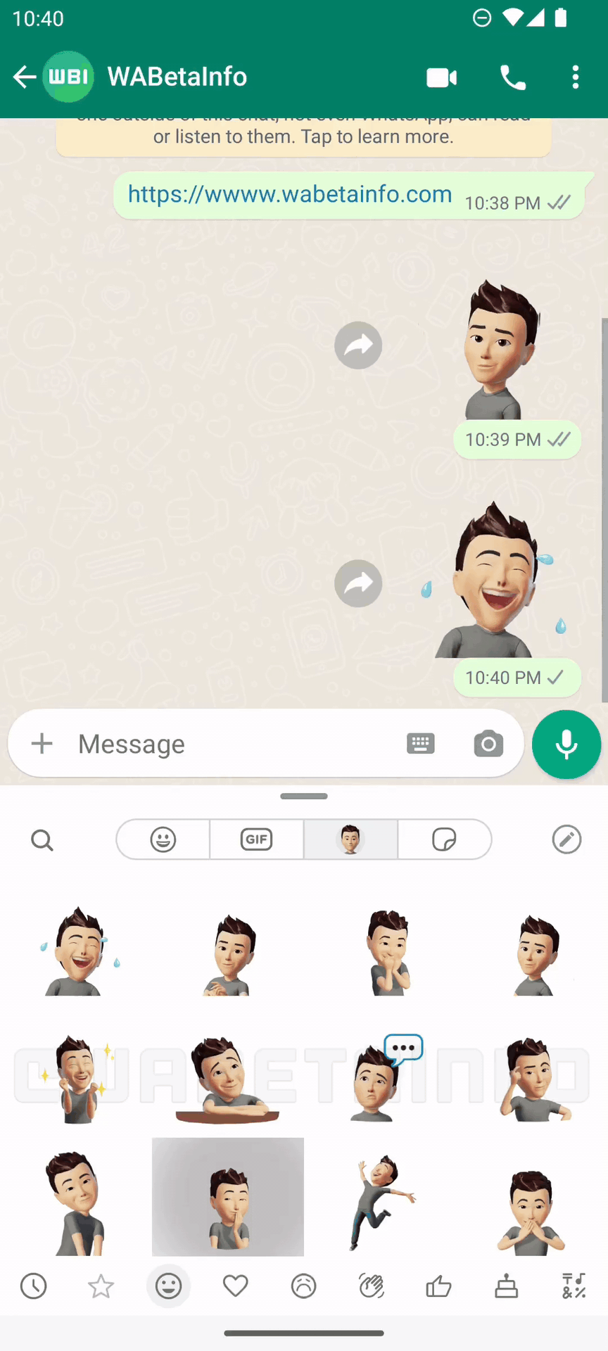 WhatsApp animated avatar feature