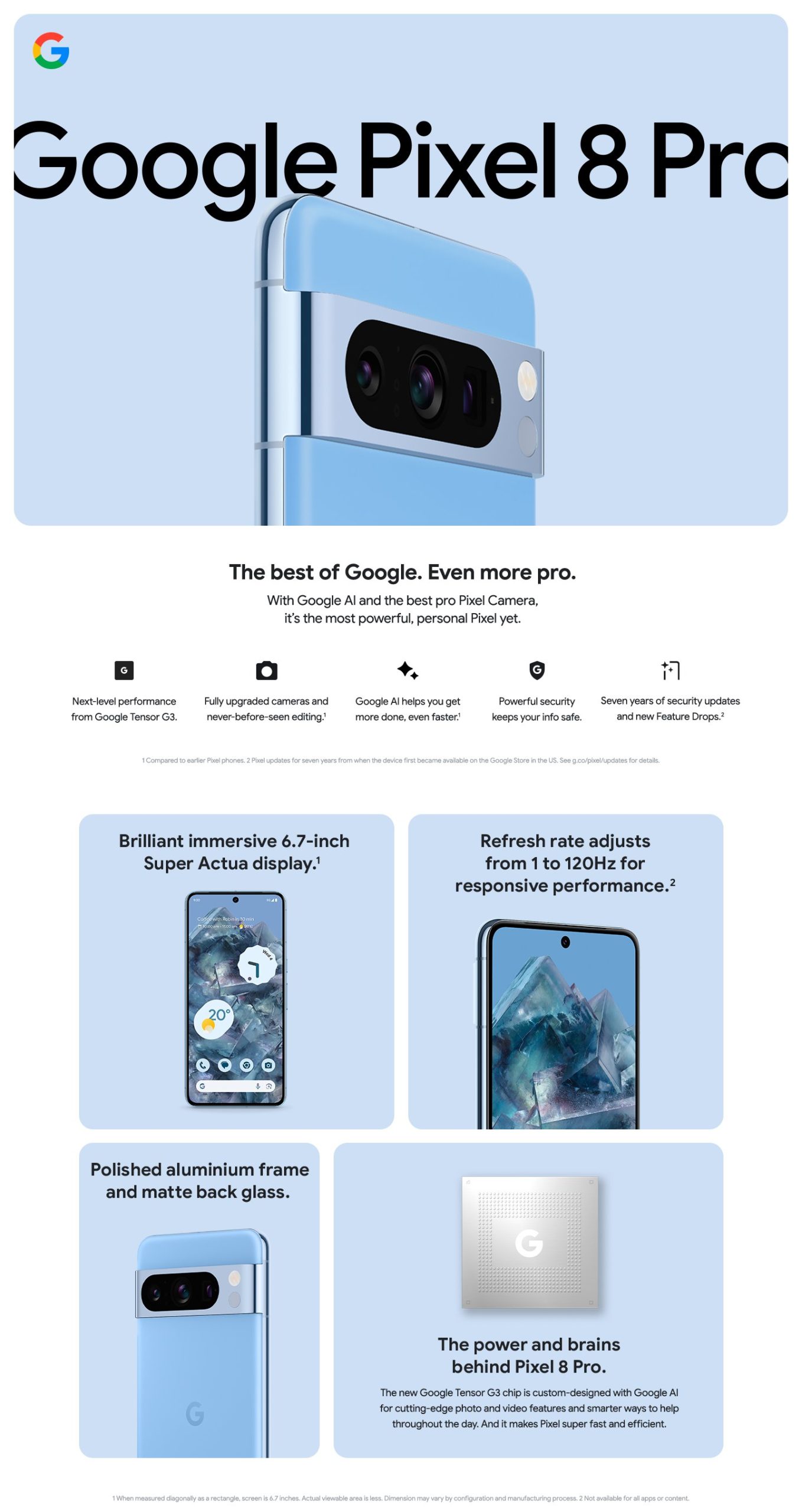 Google Pixel 8 Pro specs