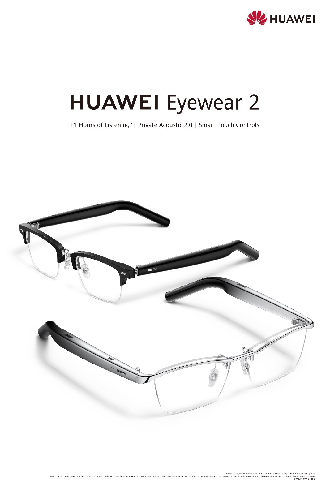Huawei Eyewear 2 smart glasses with triple noise cancellation tech & 11