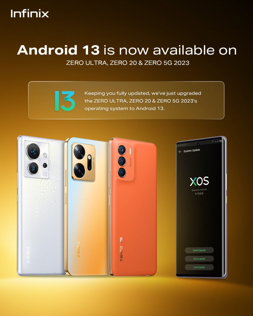 Infinix zero series Android 13 update