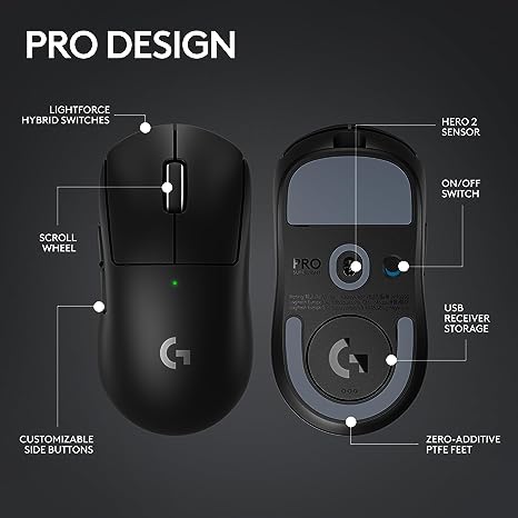 Logitech G PRO X Superlight 2 Lightspeed Wireless Gaming Mouse