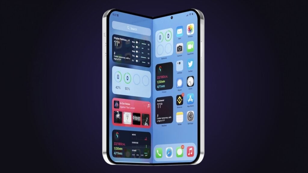 concepto de iPhone plegable