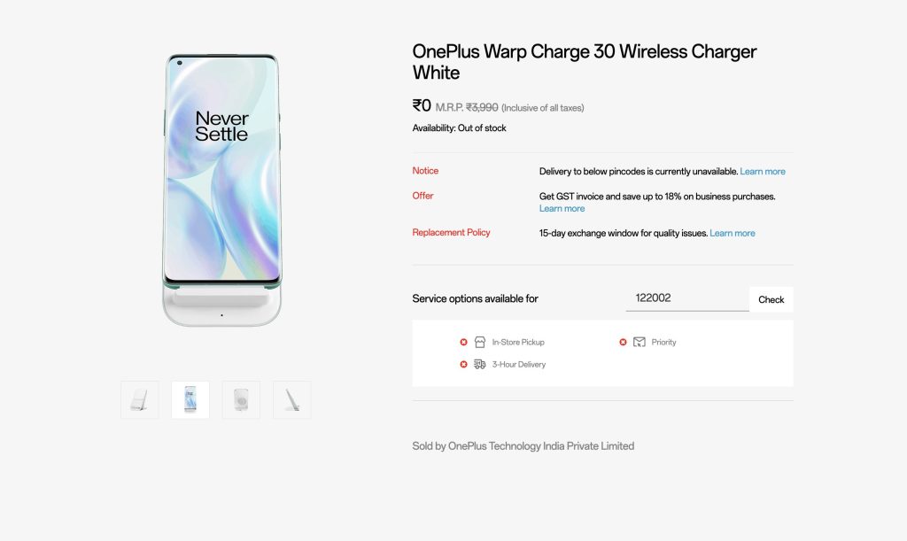 OnePlus 30W wireless charger