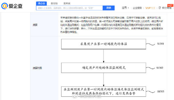 Huawei latest patent fever detection