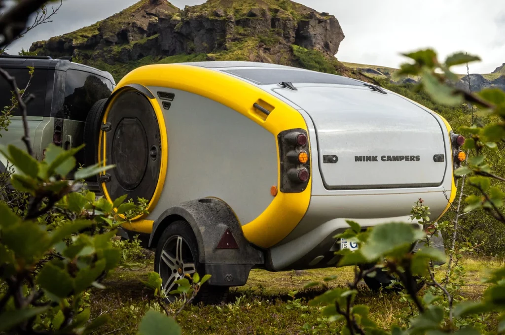 MINK-E all-electric teardrop trailer for off-grid camping launched in ...
