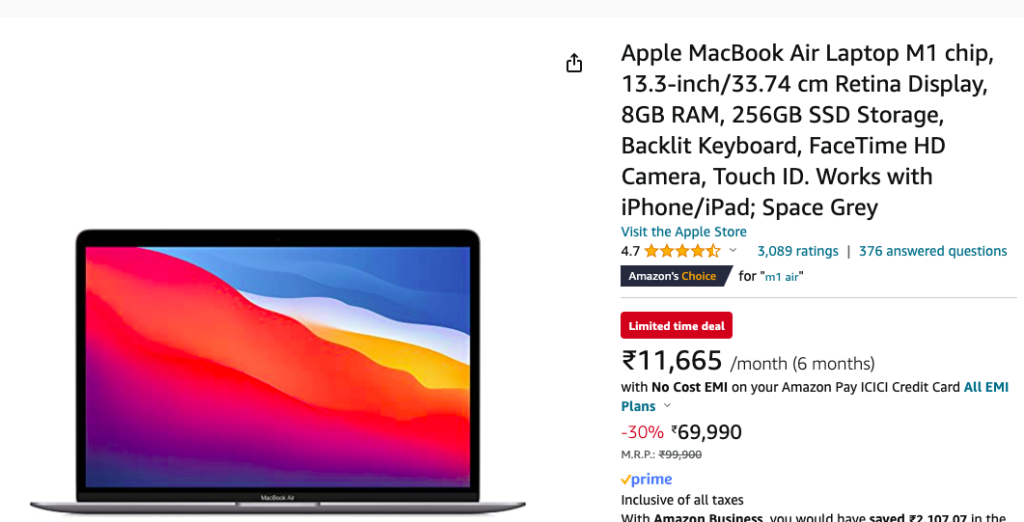 mac m1 amazon india deal 2023