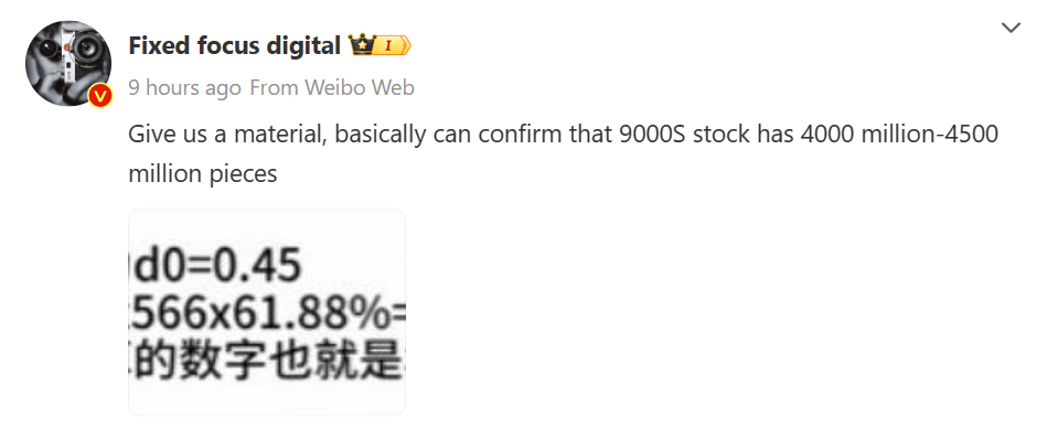 Huawei Kirin 9000S chip stock leak