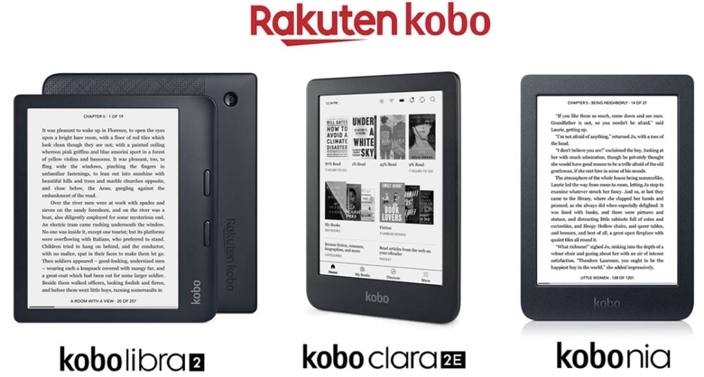 Rakuten Kobo Libra 2, Kobo Clara 2E and Kobo Nia eReaders released