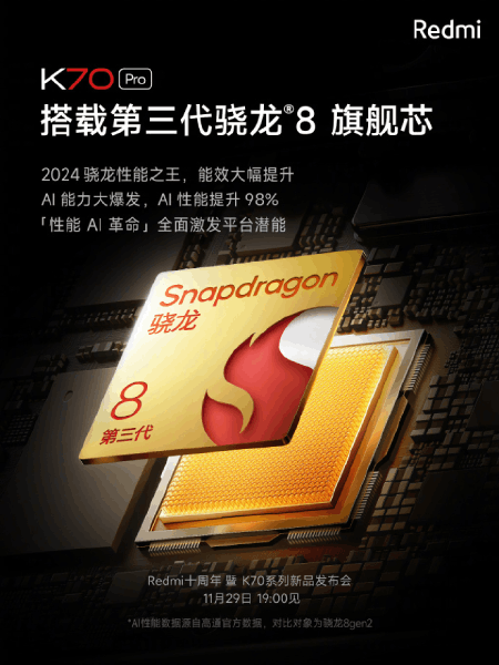 Redmi K70 Pro Snapdragon 8 Gen 3