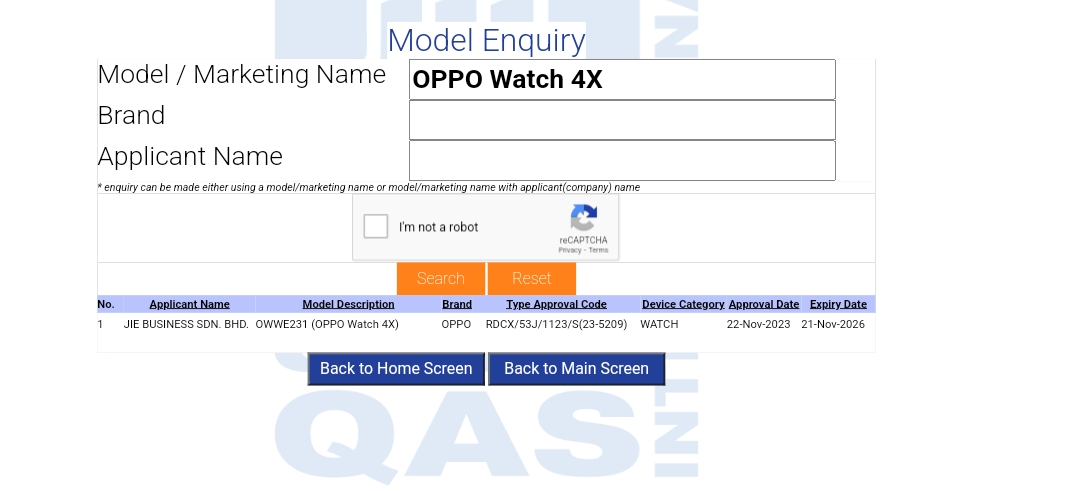 Oppo Watch 4X receive the SIRIM certification