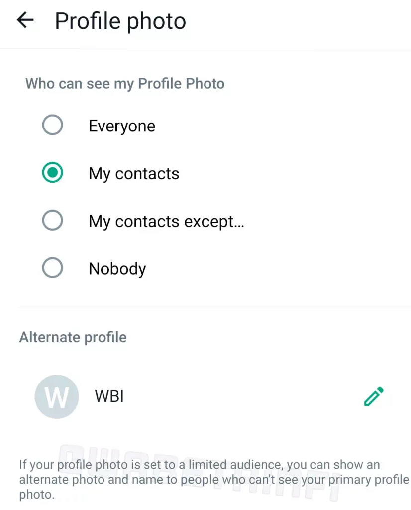 WhatsApp Alternate Profile