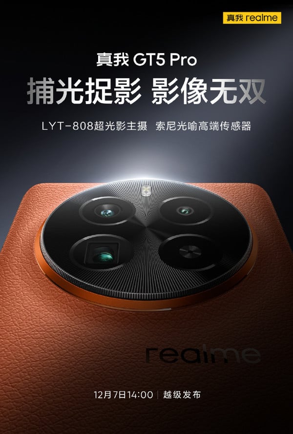 Realme GT 5 Professional to rival OnePlus 12 with the identical Sony LYT-808 major digital camera