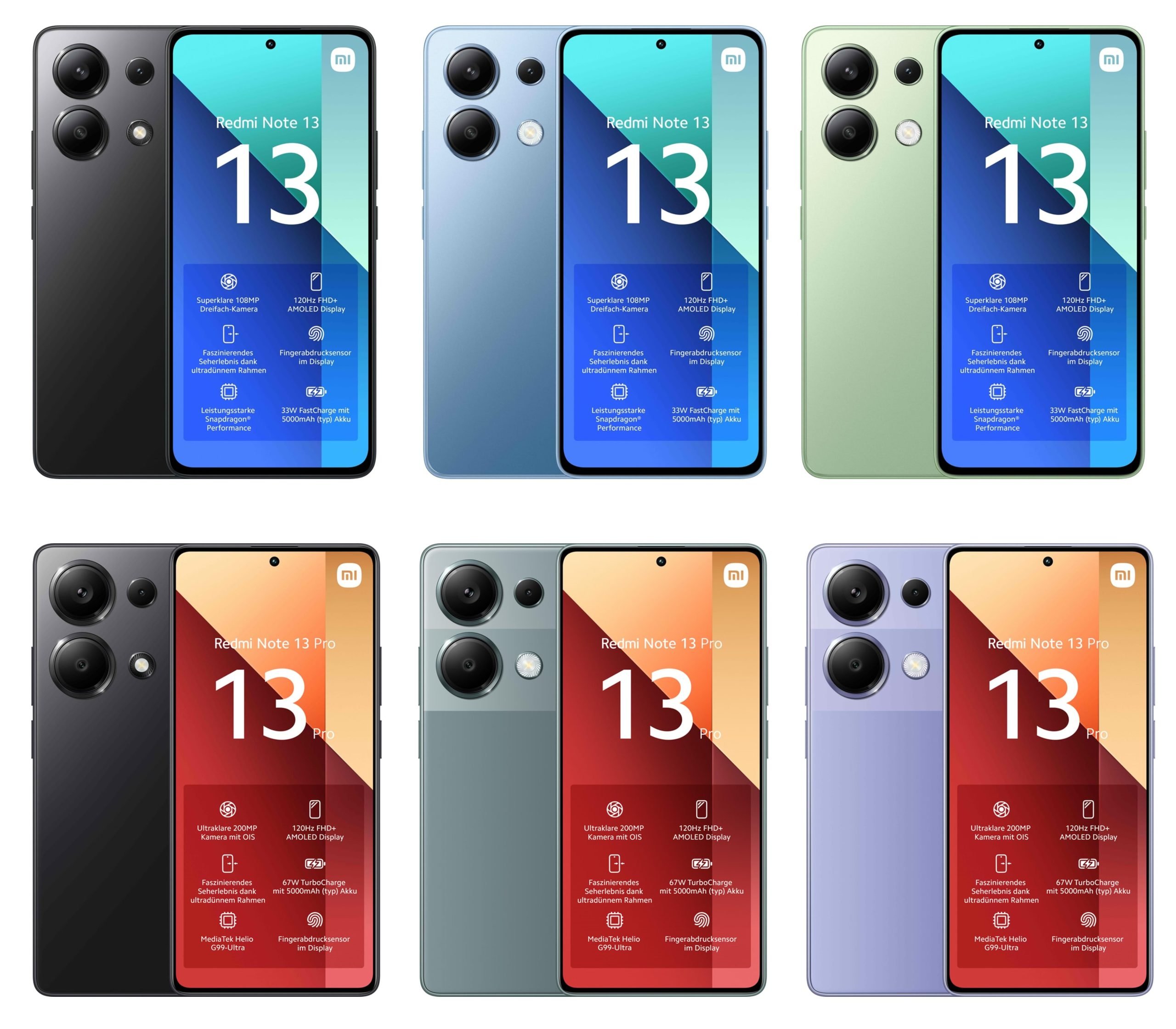 Five Redmi Note 13 series phones appear in leaked renders before global  launch - Gizmochina