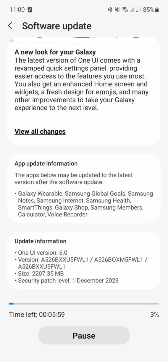 Samsung Galaxy A52 5G receives One UI 6 based on Android 14