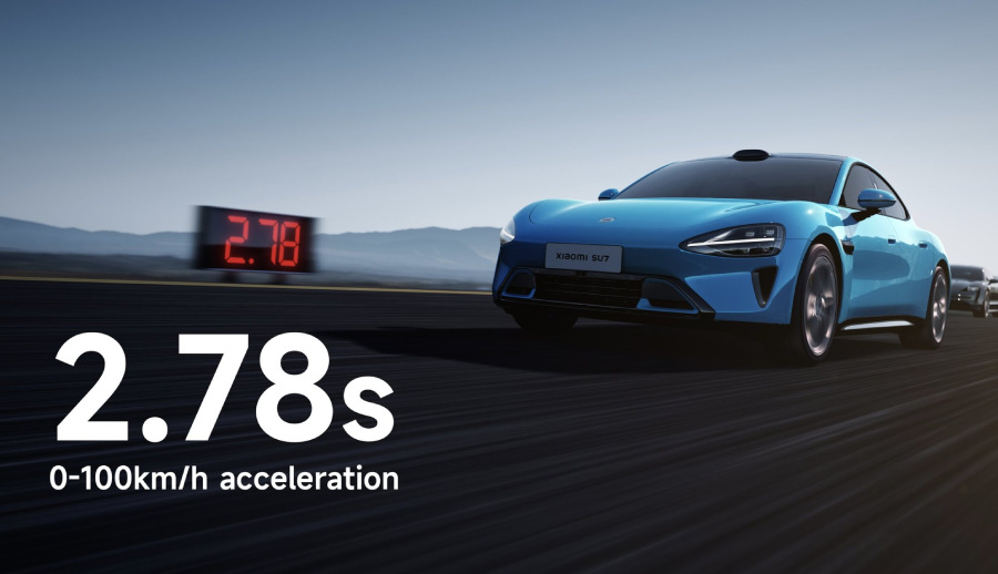 Xiaomi SU7 electric car speed