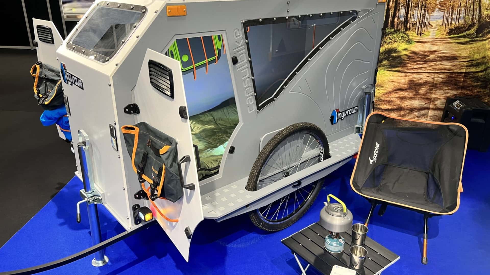 Tinyvroum's CapsulBike EBike Camper comes with a Memory Foam Mattress