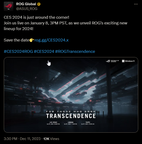 Asus ROG January 2024 event