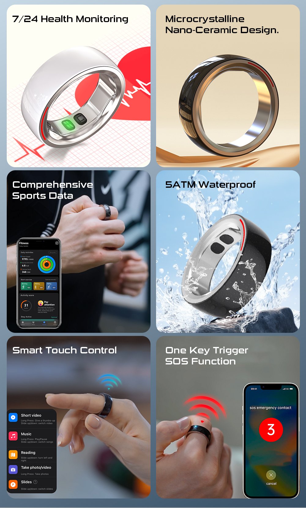 Rogbid Smart Ring Launched with a Nano-Ceramic Design, 24/7 health monitor,  Smart Touch Control