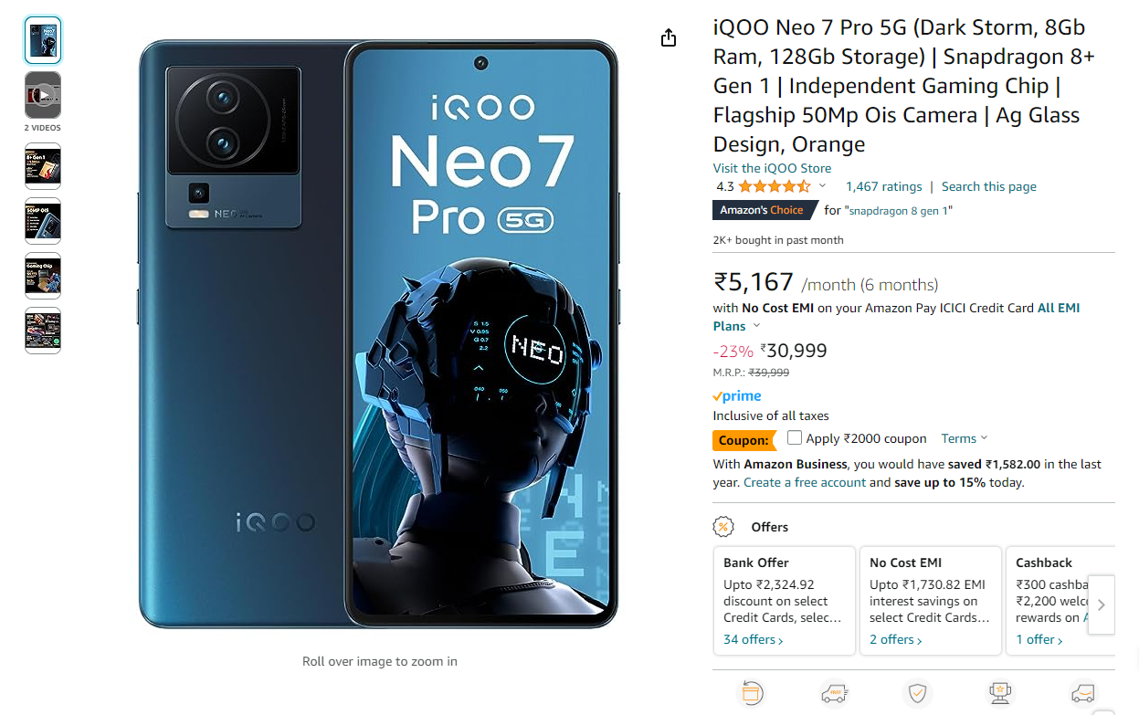 iQOO Neo 7 Pro gets a massive ₹7000 discount on Amazon India; Check ...