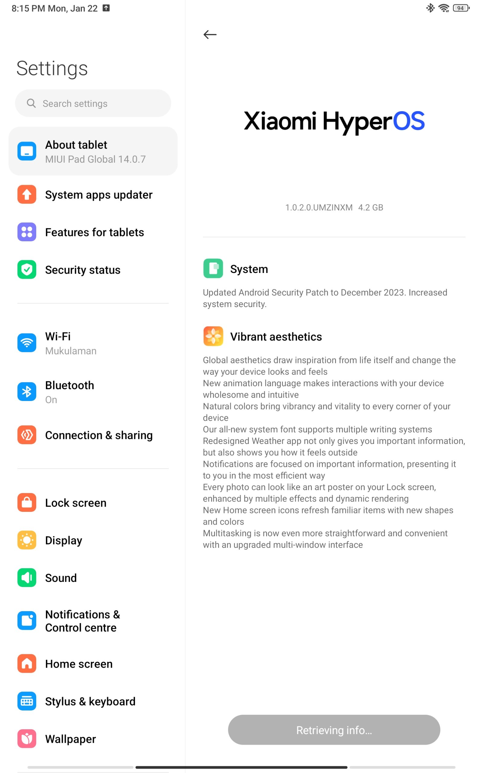 Xiaomi Pad 6 HyperOS Update