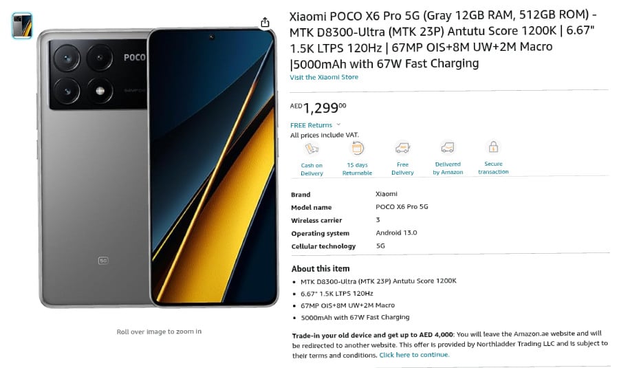 Global Version POCO X6 Pro 5G Dimensity 8300-Ultra 6.67 1.5K