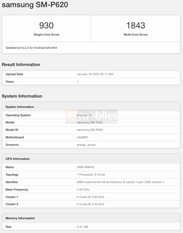 Samsung Galaxy Tab S6 Lite