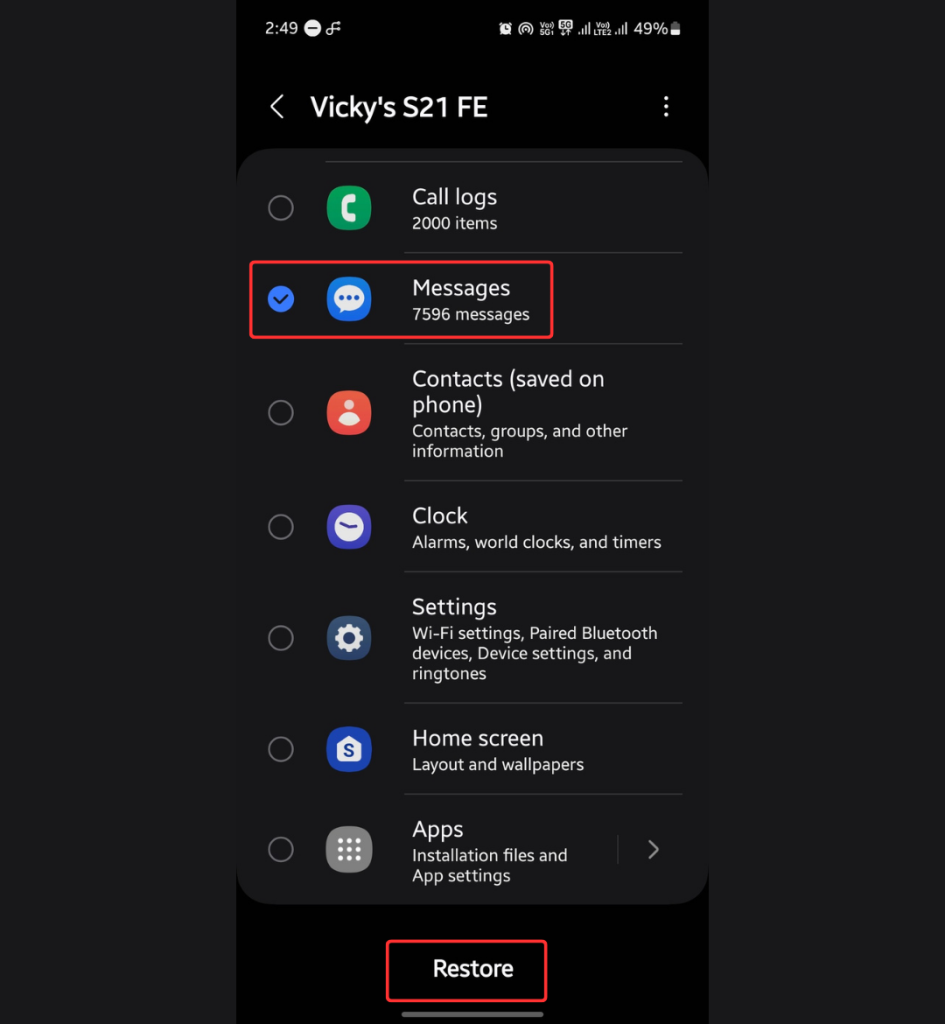 How to retrieve deleted text messages on Samsung S21, S22, and S23