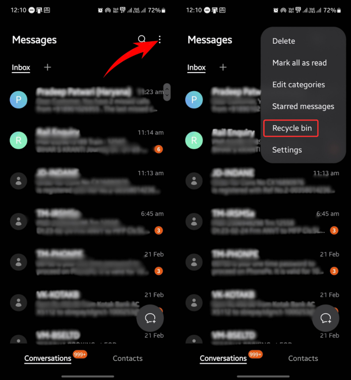 How to retrieve deleted text messages on Samsung S21, S22, and S23