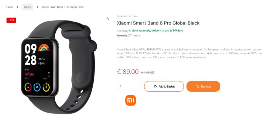 Xiaomi Smart Band 8 Pro available for purchase in Europe