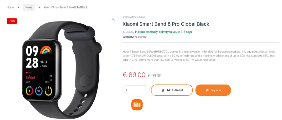 Xiaomi Smart Band 8 Pro доступний для покупки в Європі