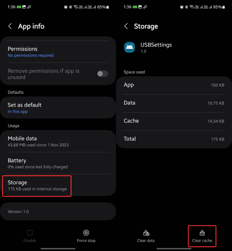 Clearing USB cache in Samsung