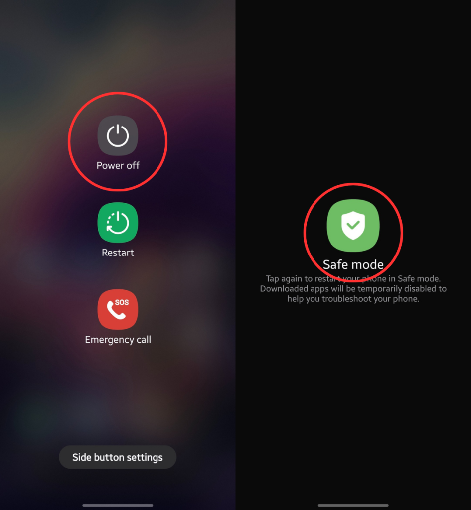 Safe Mode in Samsung