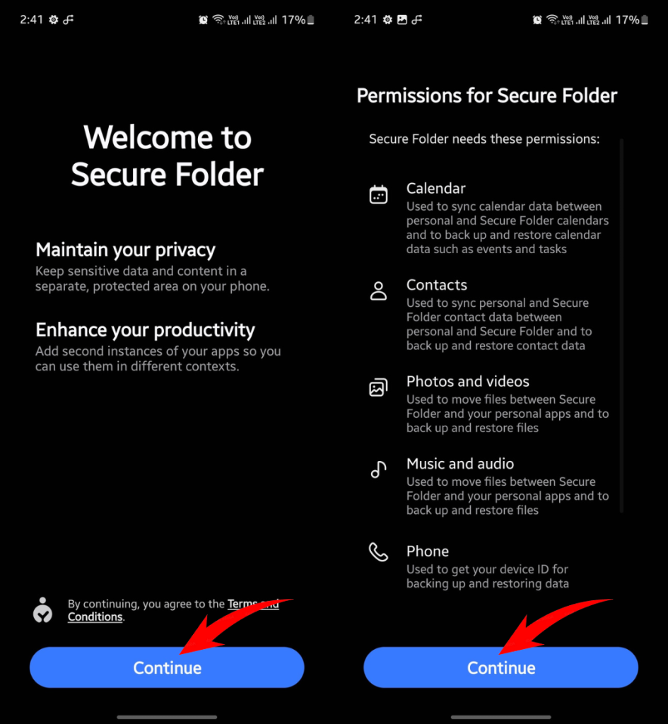 Secure Folder permissions