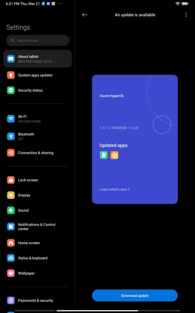 Xiaomi Pad 5 starts receiving HyperOS Global update - Gizmochina Xiaomi Pad 5 starts receiving HyperOS Global update - Gizmochina