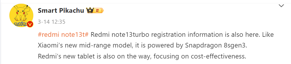Redmi Note 13 Turbo chipset