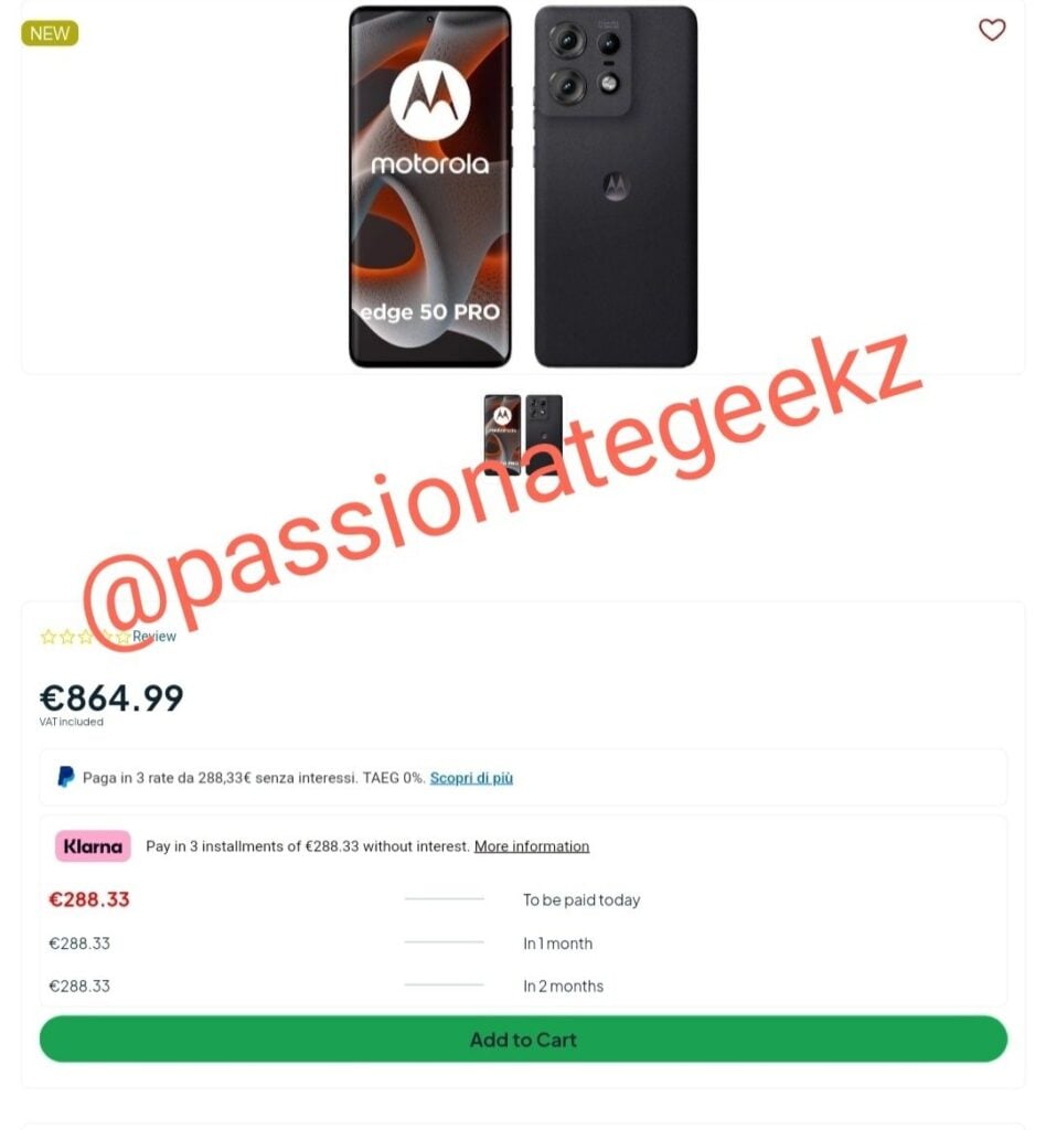 Motorola Edge 50 Pro Italy price leak