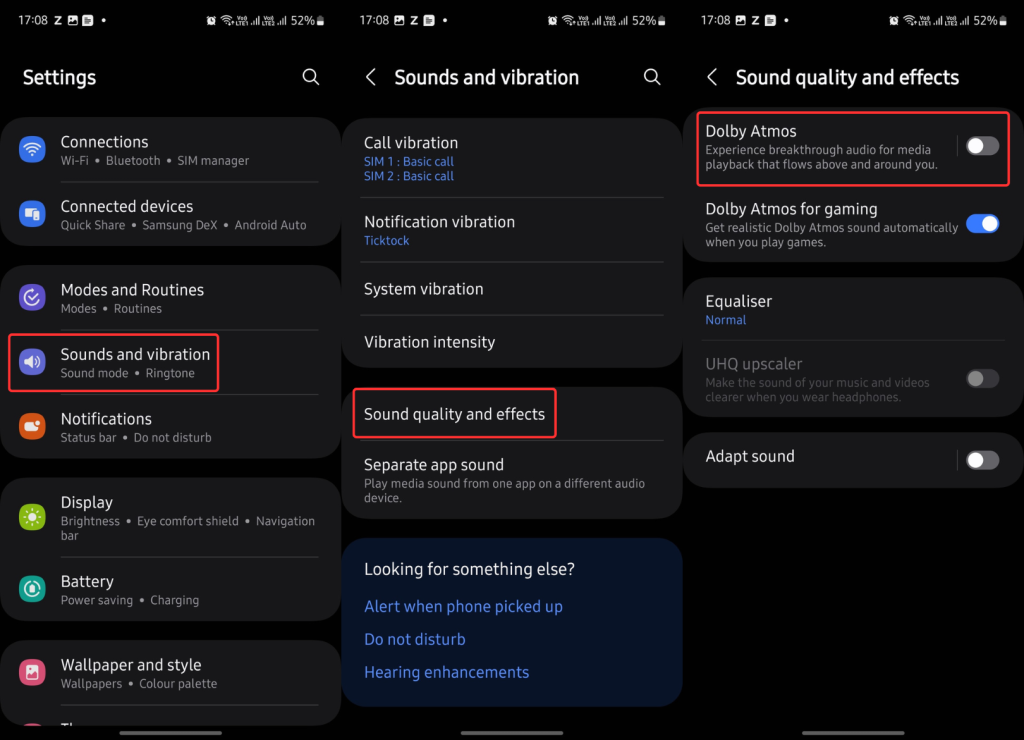 Dolby Atmos in Samsung Galaxy