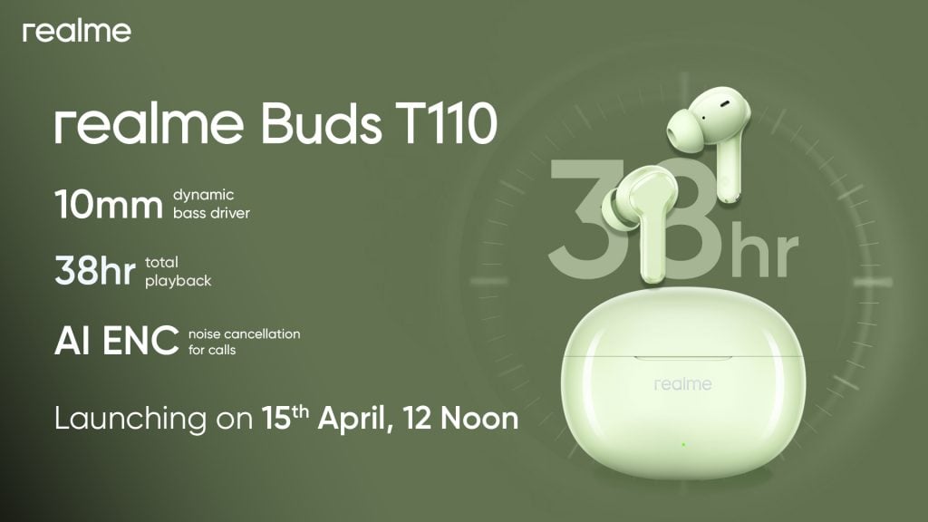 Realme Buds T110 Indian teaser