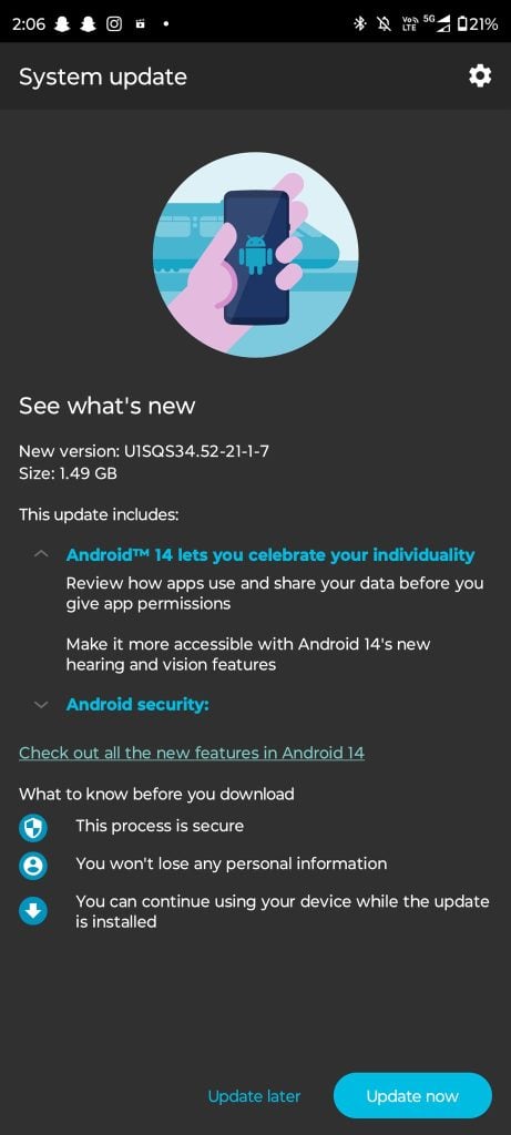 Motorola Edge 30 Ultra Android 14