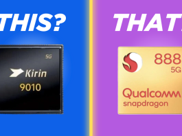 Kirin 9010 vs Snapdragon 888