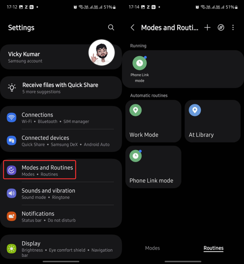 Modes and Routines in Samsung Galaxy