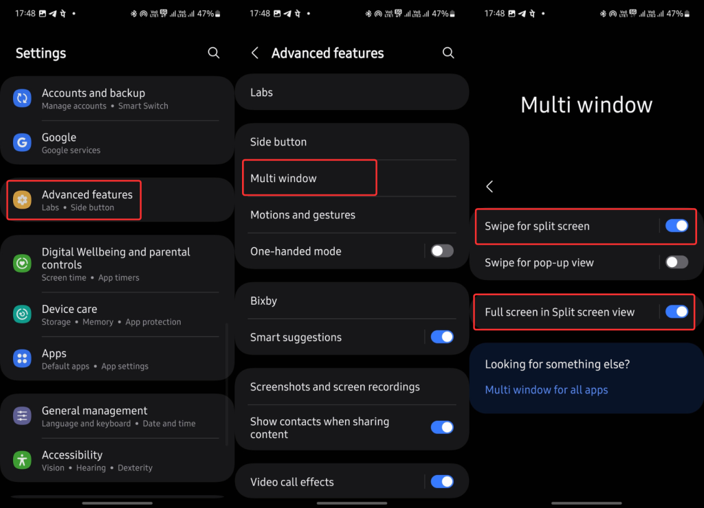 Multi window in Samsung Galaxy