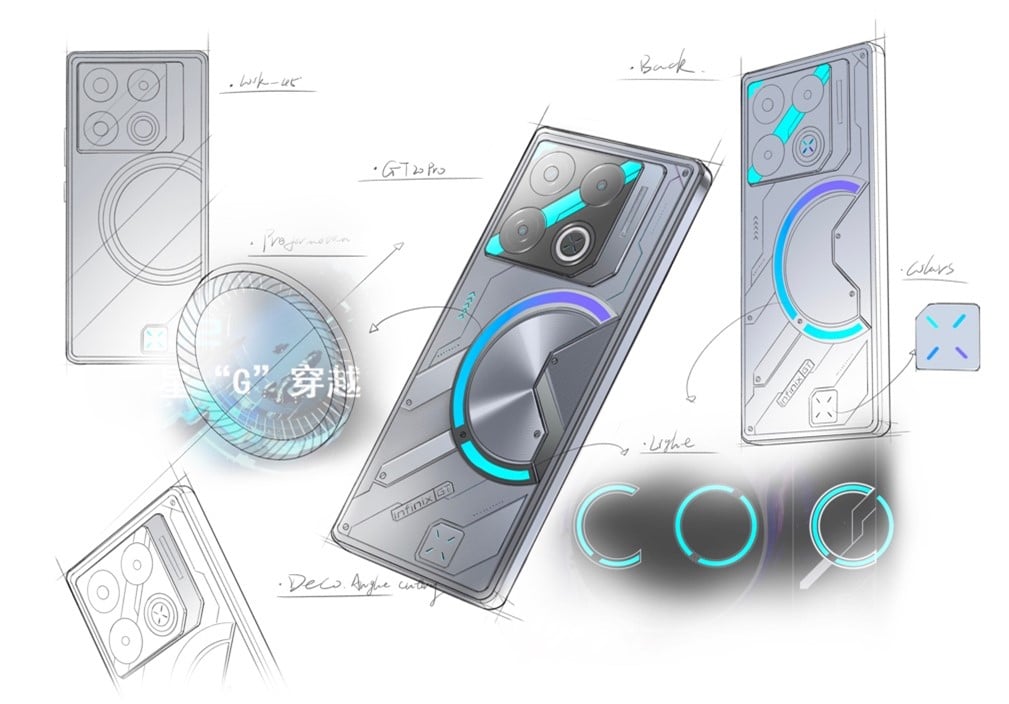 Infinix GT 20 Pro design sketches