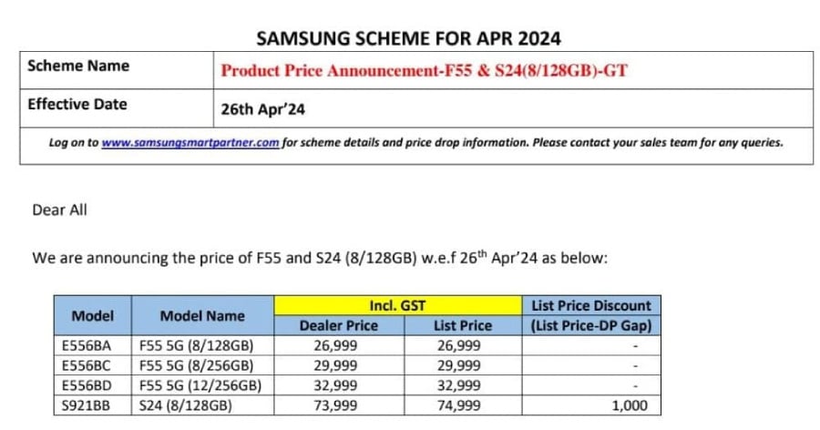 Samsung Galaxy F55 Price in India