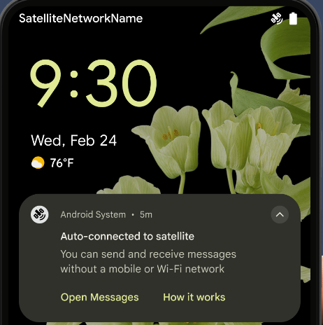 ஆண்ட்ராய்டு 15 சேட்டிலைட் இணைப்பு