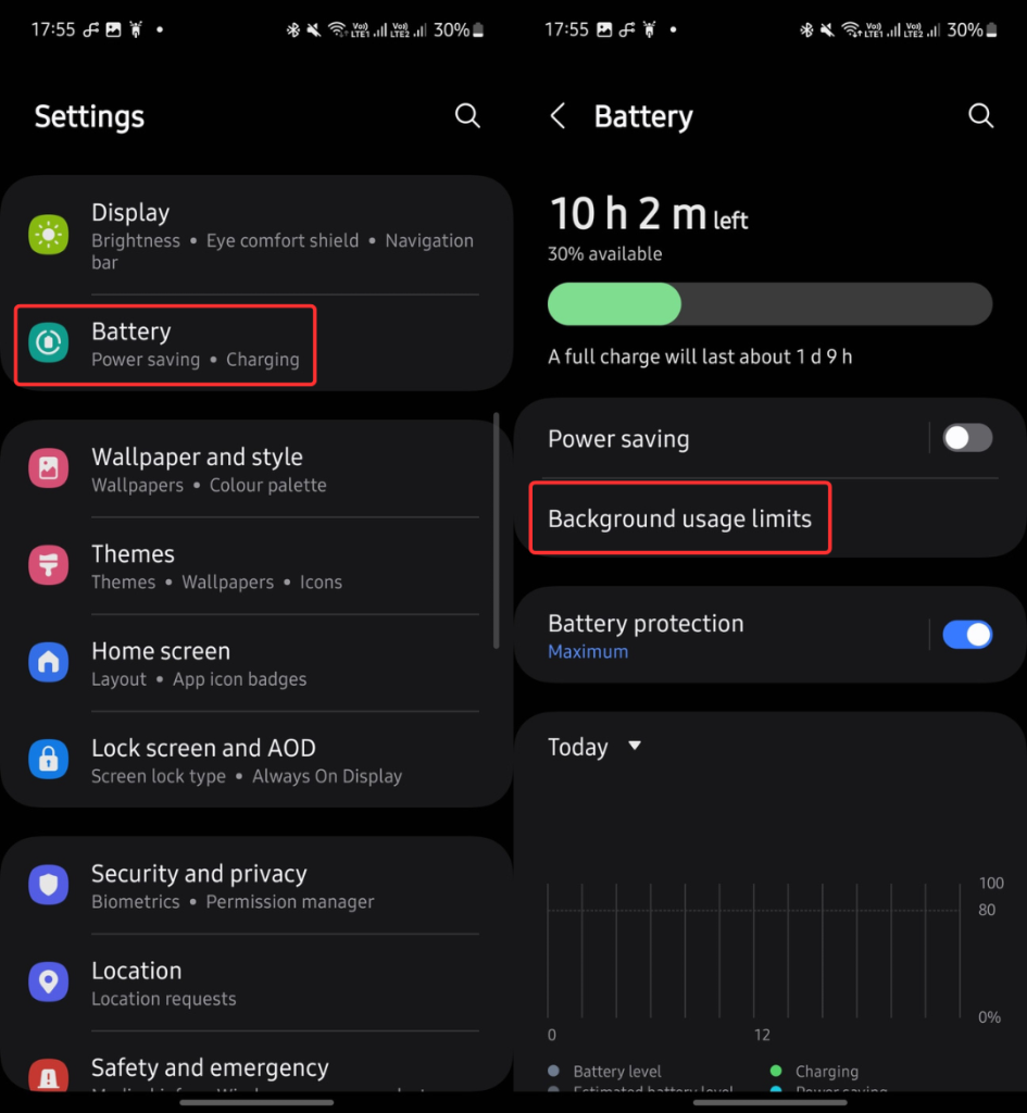 One UI 6.1 中的后台使用限制