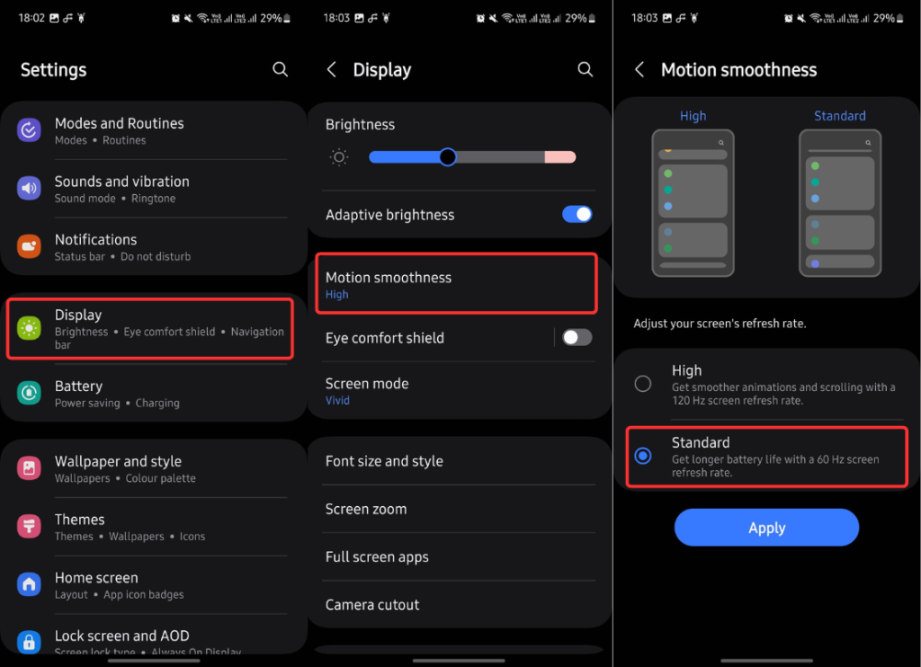One UI 6.1 中的运动流畅度