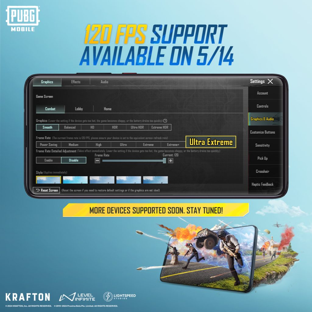 pubg 120 fps list