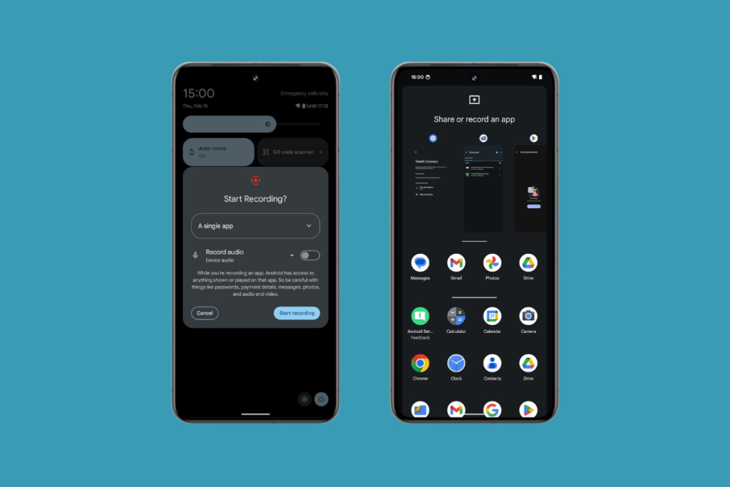 Android 15 இல் பகுதியளவு திரைப் பகிர்வு