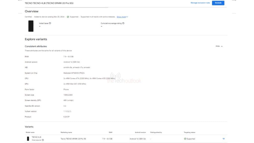 Tecno Spark 20 专业版